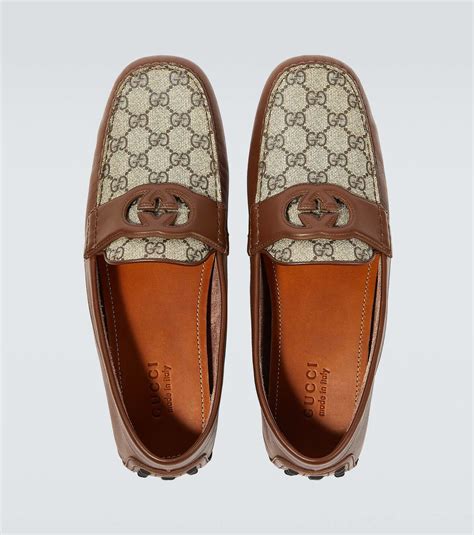 gucci moccasin with interlocking g detail|Gucci g loafers.